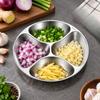 Prep Plate with Four Compartments Reusable for Condiment Organization