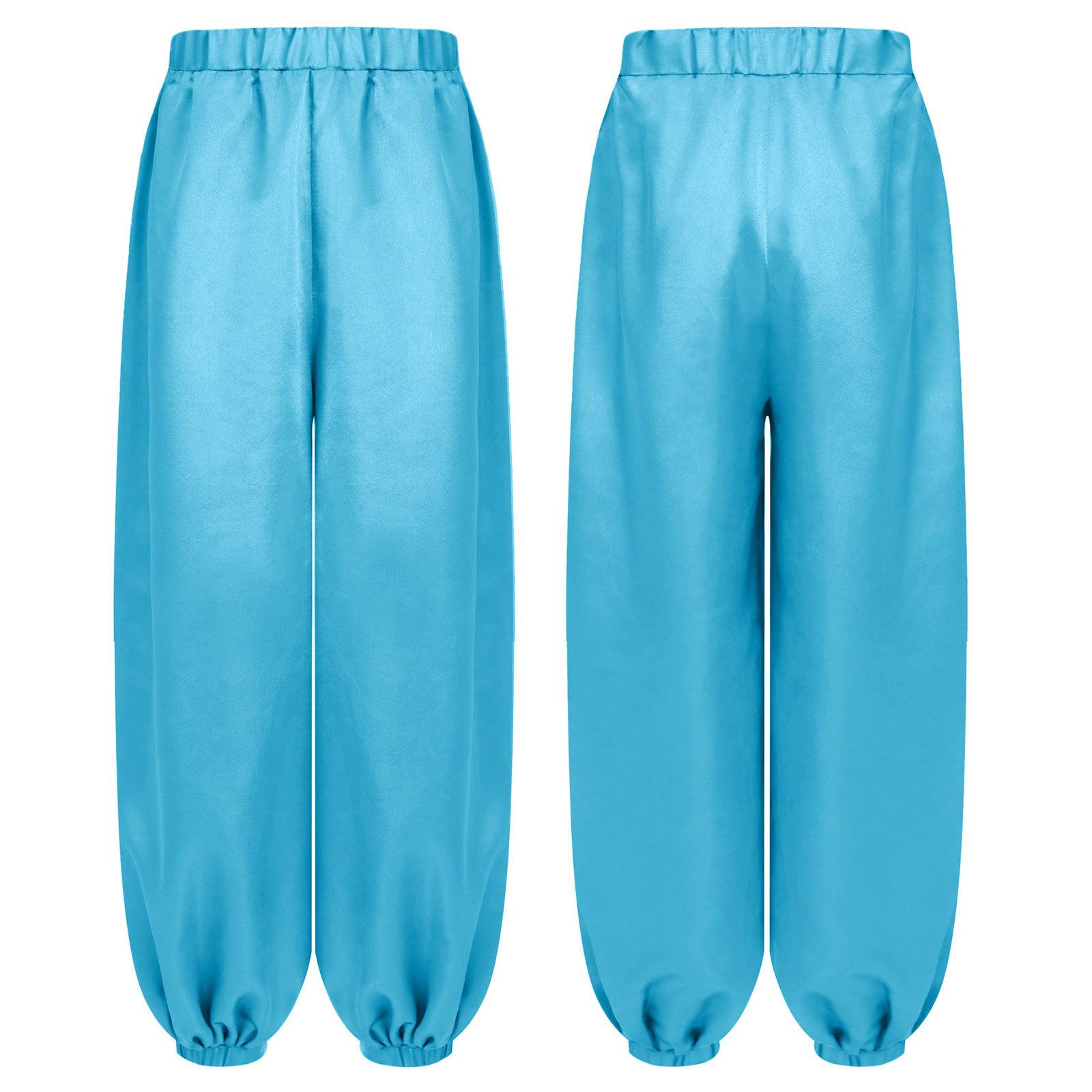 

Атласные шаровары с эластичной талией для девочек, свободные повседневные танцевальные брюки для выступлений на сцене с танцем живота, тематических вечеринок 5-6 Years