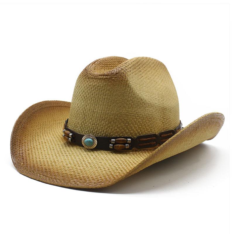 

Cowboy Hat Xizang Travel Photo Beach Visor Men And Women Rose Straw Hat Top Hat Men S Summer M（56-58cm） хакі