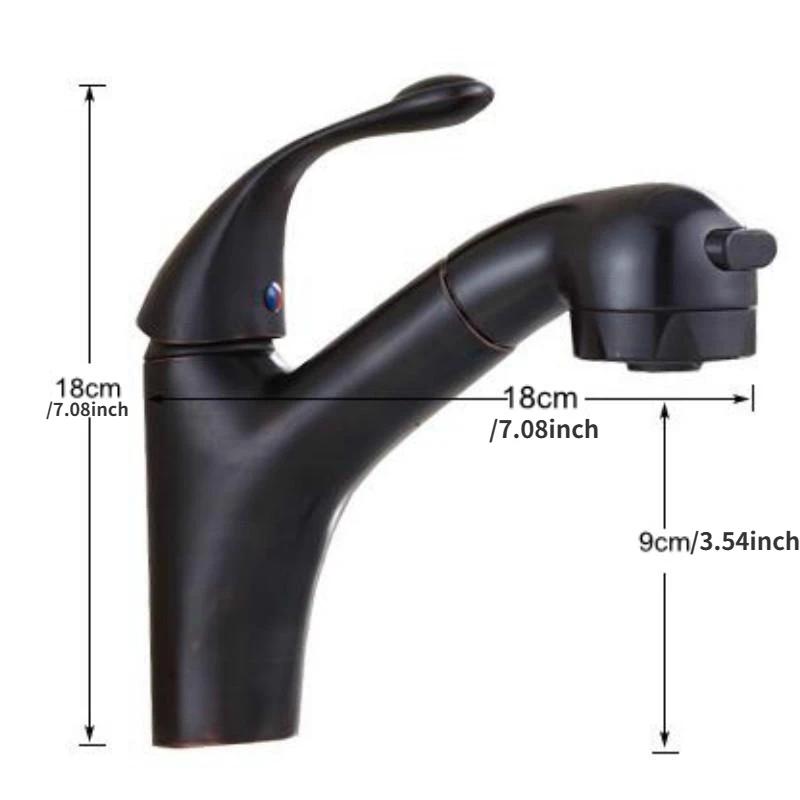 Çekilebilir Banyo Lavabo Musluğu Tek Kol Sıcak ve Soğuk Su Bataryası Tezgah Altı Lavabo Karıştırıcı Musluk
