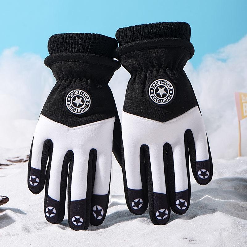 Kinder Wasserdichte Rutschfeste Winterhandschuhe, Fleecegefüttert für Radfahren bei kaltem Wetter und Schneespiel