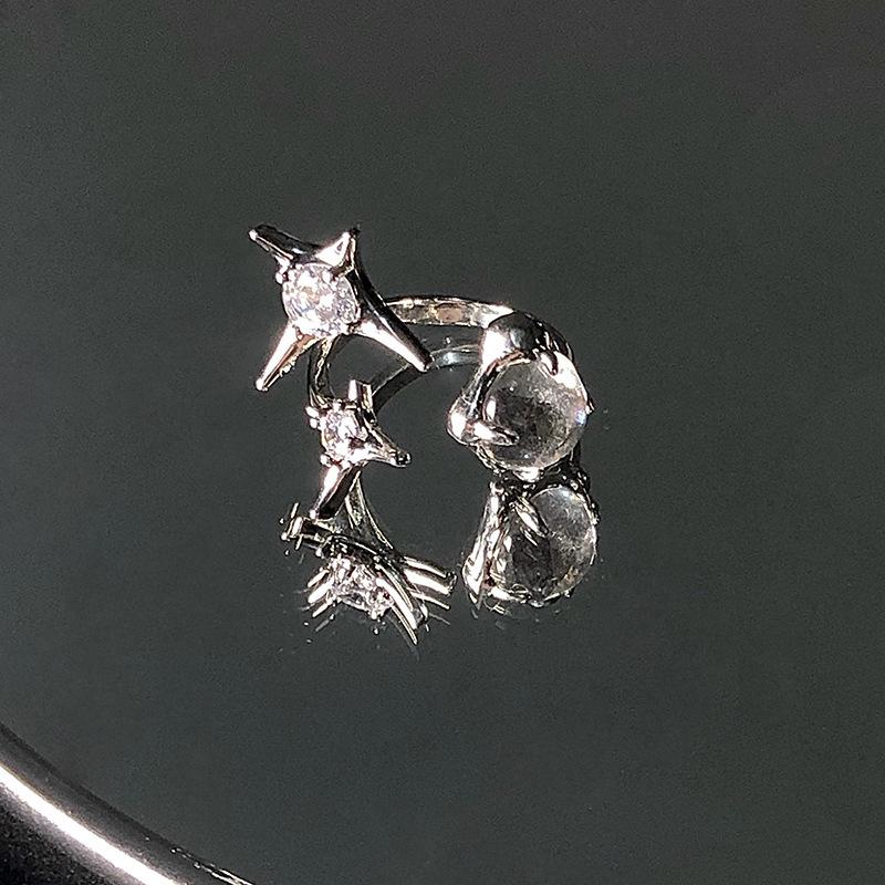 Y2k Kristall Herz Ringe Set Für Frauen Mädchen Vintage Zinklegierung Farbe Unregelmäßige Ringe Mode Kpop Zirkon Ringe Party Zirkon Geschenke