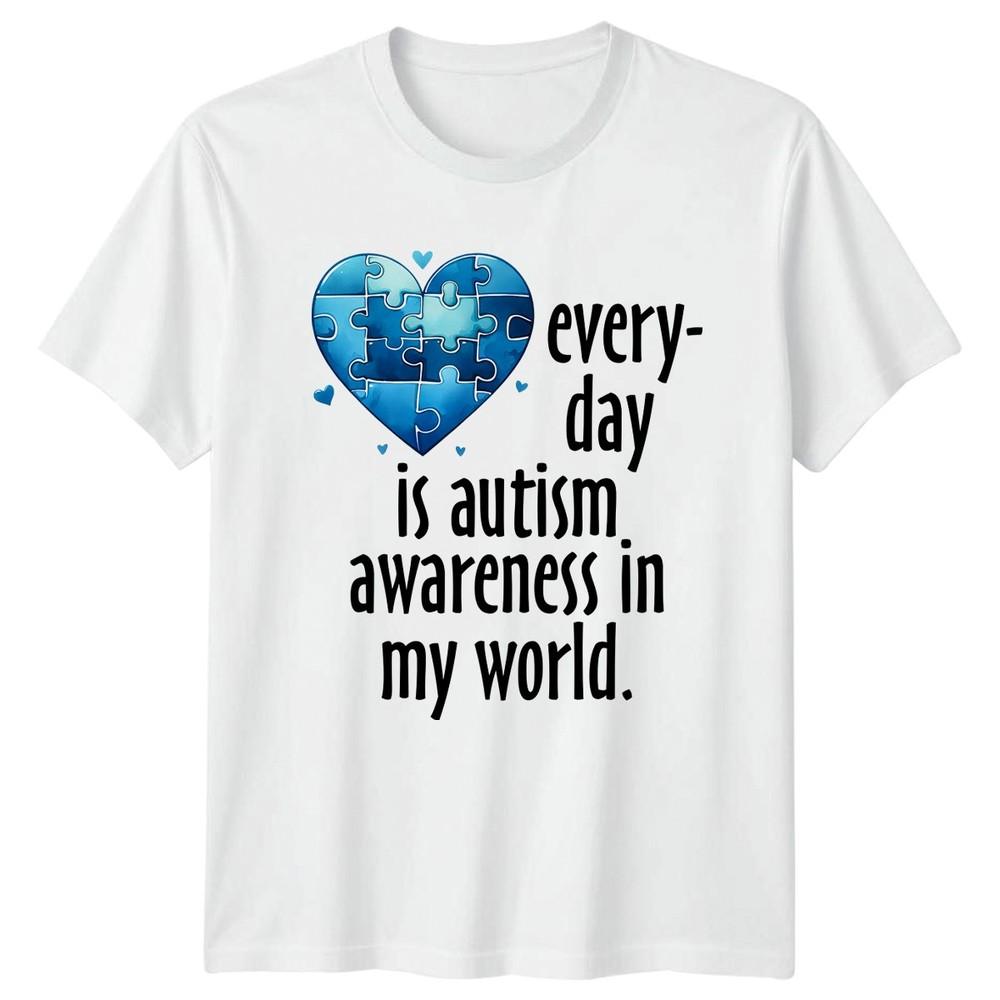 Every Day Is Autism Awareness TShirt Puzzle Heart Support Awareness S