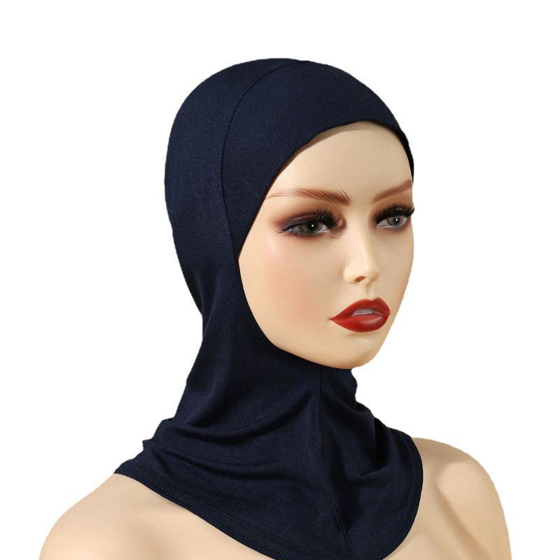 Women's Black Hijab Scarf Muslim Islamic Modal Solid Color Neck Head Under Scarf Cap