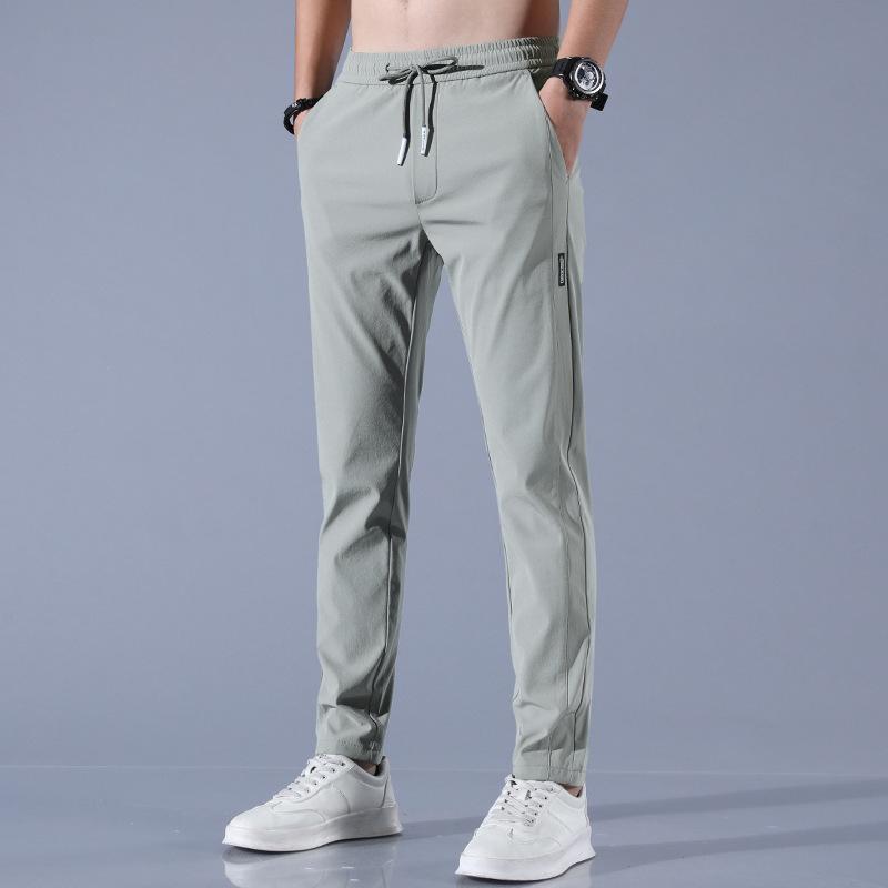 Men's Summer Ice Silk Quick-Dry Loose Straight-Leg Trousers