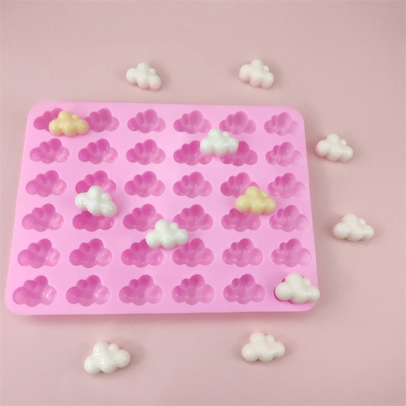 Cloud Silicone Mold For Soap Gummy 3D Rainbow Raindrop Weather Candy Chocolate Pudding Ice Cube Tray Cupcake Cake Decoration