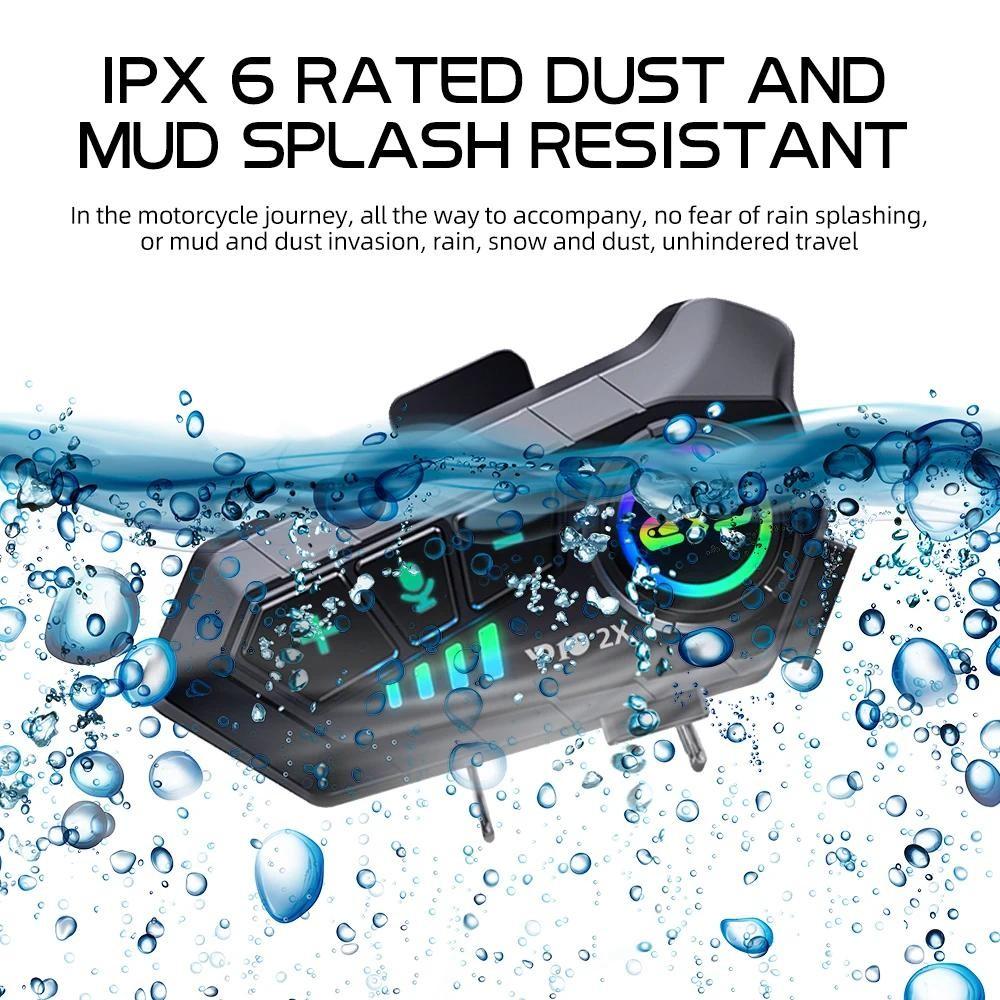 Motorcycle Helmet Headset Bluetooth 5.3 Intercom Headset Wireless Interphone Intercomunicador Waterproof Noise Reduction Voice Control Handsfree