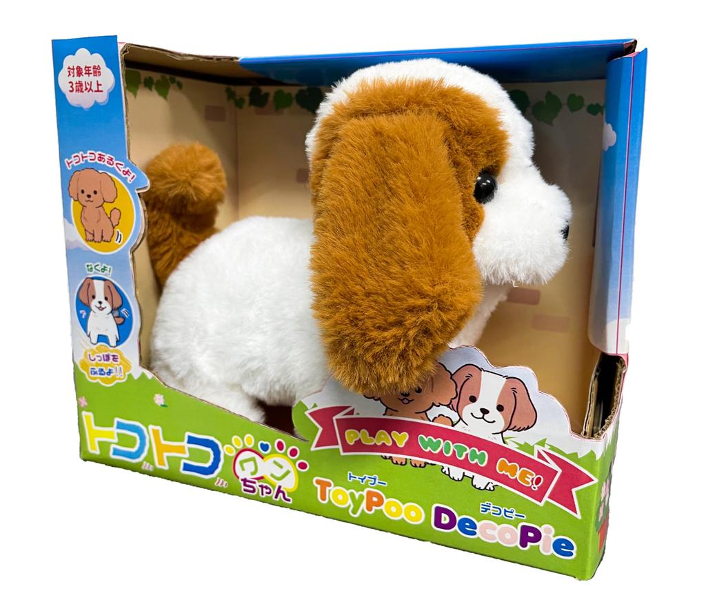 TKSK Tocotoko Wanchan Decoppy Moving Plush Toy Walks and Barks Battery Operated W150 x H140 x D90mm Ages 3 and Up TK-124