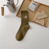 Men's Mid-Calf Snow Mountain Embroidery Retro Sports Socks - Spring & Autumn Style, Classic Thick Thread Cotton Basketball Socks.