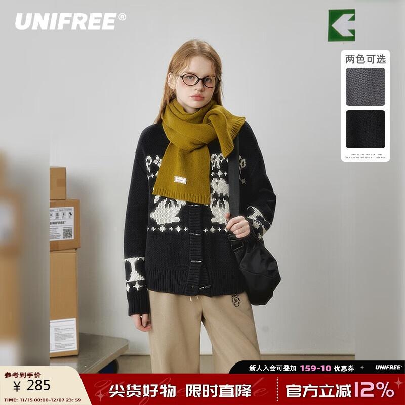 

UNIFREE Vintage Fair Isle Knitted Cardigan Sweater L