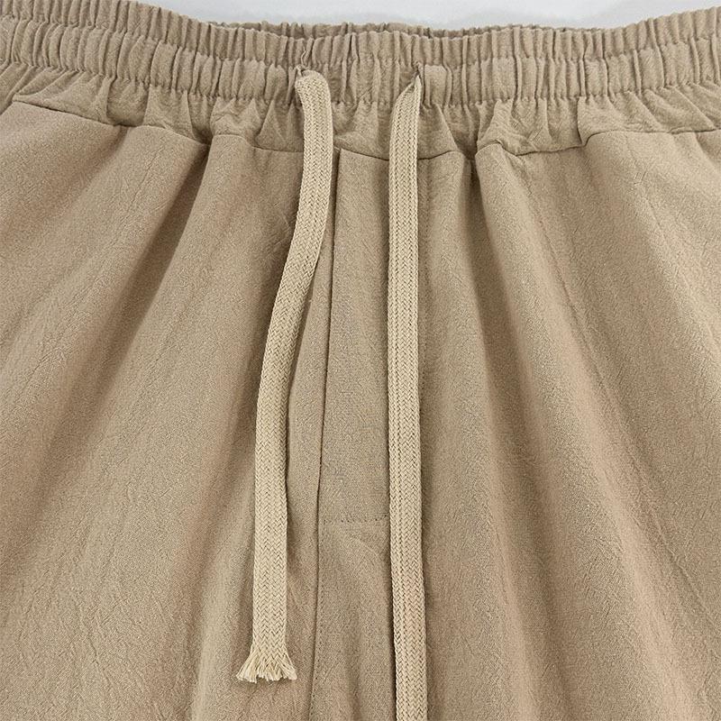 Men S Loose Fit Linen Blend Long Pants Solid Color Breathable