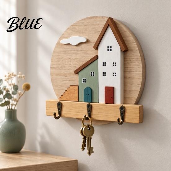 Exquisite Home Organization Storage Rack Key Holder Wooden Cottage Gift Nordic House Shaped