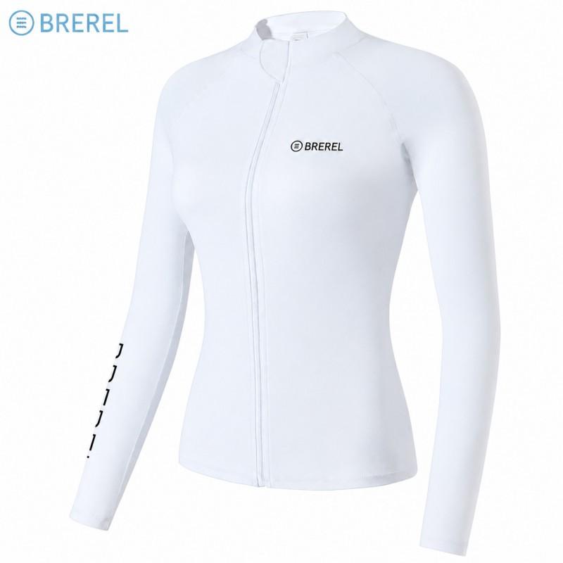 Womens Long Sleeve UPF 50 Rash Guard Swimsuit With Chest Pad Snorkeling Surfing Jellyfish Protection