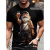 Men'S Funny Vintage Beer Lover Graphic T-Shirt - Heavyweight 100% 3D Elderly for Man Drinking Beer Design, Machine Washable Round Neck Casual & Party