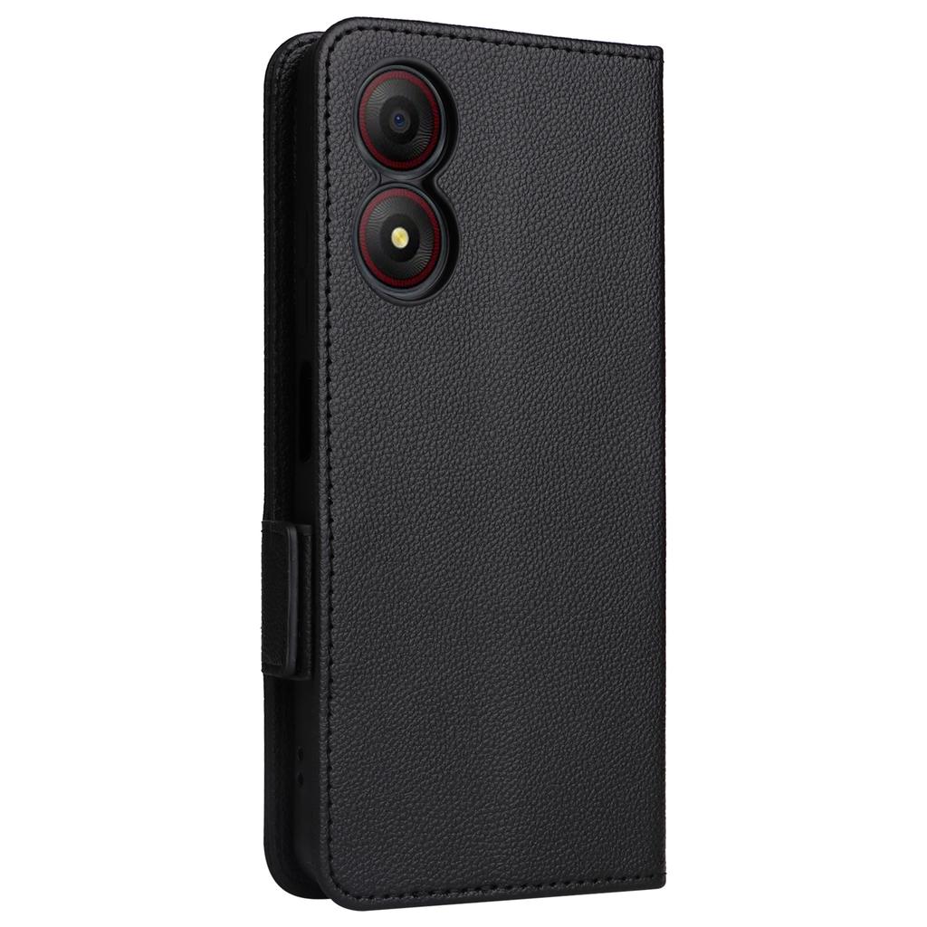 For ZTE Blade A34 Phone Case Leather Litchi Texture Cover with Magnetic Closure