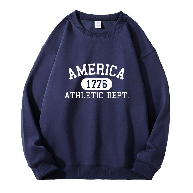 America 1776 Athletic Dept Unisex Pullover Men Women Hip Hop Long Sleeves Hoodies Men's Clothes Autumn Loose Casual Hoody