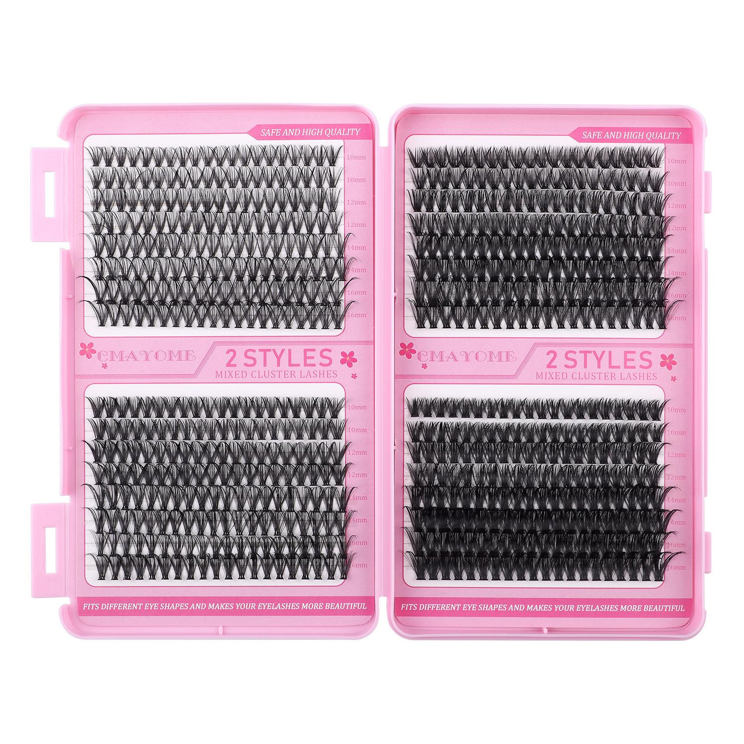 

False Eyelash Extension Set Single Cluster 590 Clusters 30 + 40 + 50 + 60 + 80 + 100D Eyelashes