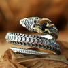 Buyee   Copper Male Unique Ring Finger Horned Snake Animal Open Ring For Men Fashion Punk Fine Jewelry Circle Gift