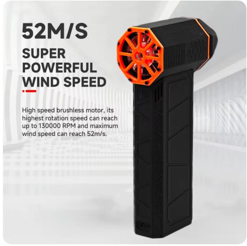 JC29 Jetfan Handheld Turbine: 130,000 RPM Supercharged High-Speed Fan for Car Wash, Outdoor Dust Removal, Rechargeable.