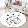 AFC Ajax Amsterdam Logo   Runder Teppich, Rutschfester Waschbarer Kreis Teppich Für Wohnzimmer Schlafzimmer Spielzimmer, Sportfan Dekoration, Feiertags Geburtstagsgeschenk