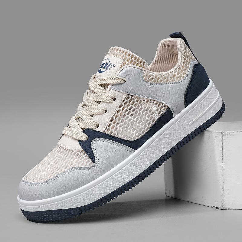Summer breathable mesh shoes men's board shoes thin hollow mesh versatile sports little white shoes