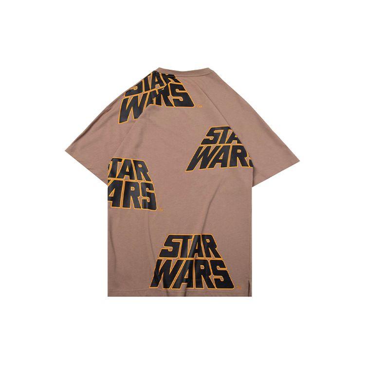 Li Ning Star Wars Letter Print Loose Short Sleeve T-Shirt Men Tops Brown AHSQ265-2