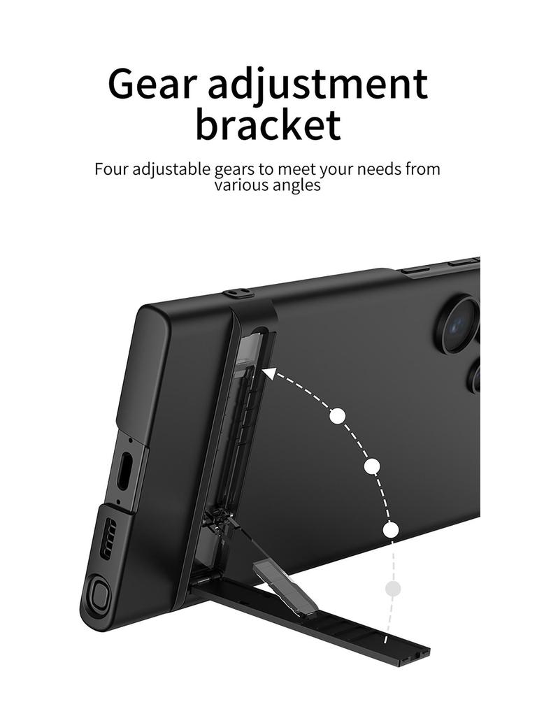 Samsung S24 Ultra Phone Case with Adjustable Triumph Stand, Ultra-Thin, Solid Color, Anti-Drop Protection