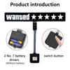 Wanted 5 Star Car Windshield Glow Panel Electric Marker Lamp Blue LED Decoration Light Sticker Flashing Lights