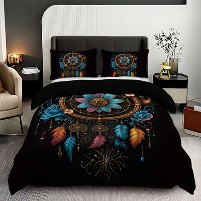 3-teiliges Bettwäscheset mit Bohomusterdruck, 1*Bettbezug+2*Kissenbezug, geeignet für Schlafzimmer von Paaren und Erwachsenen