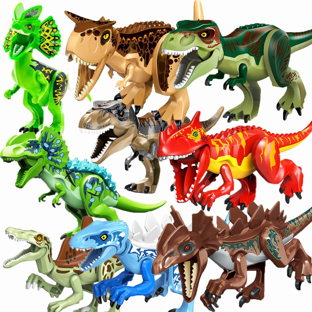 Jurassic Dinosaur Building Blocks Tyrannosaurus Brachiosaurus Velociraptor Triceratops Stegosaurus Model Bricks Toys