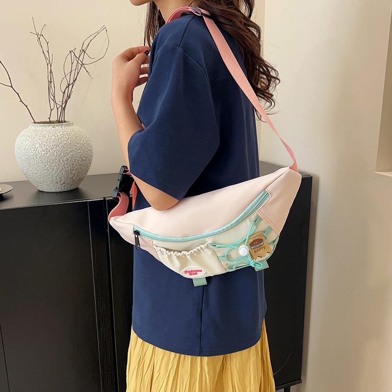 Contrasting Colors Niche Trend Beautiful Casual Sweet Retro Fanny Pack Women's Versatile Shoulder Messenger Bag