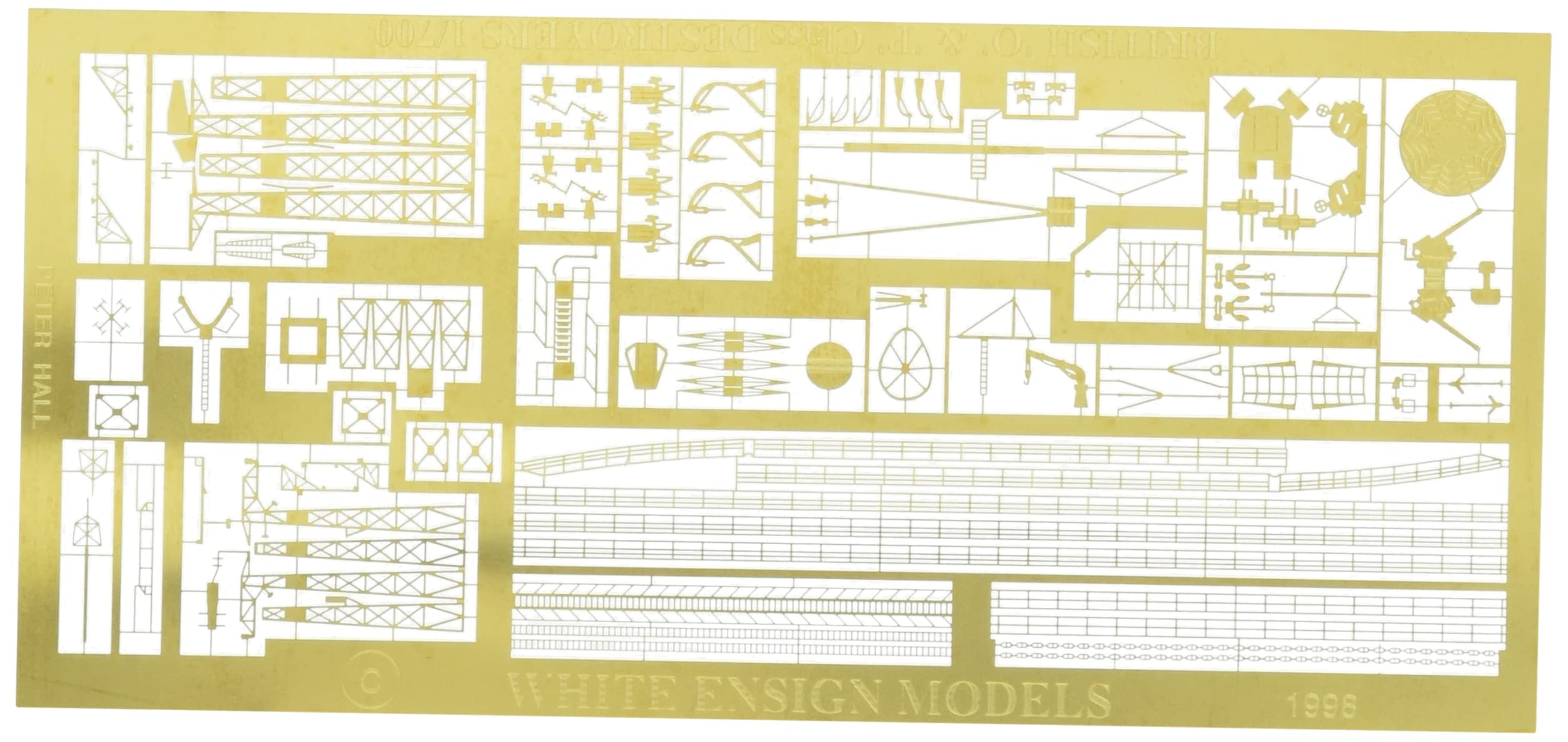 

White Ensign Models 1/700 Scale Royal Navy O-Class Destroyer, Model Kit for T Company, Parts PE721