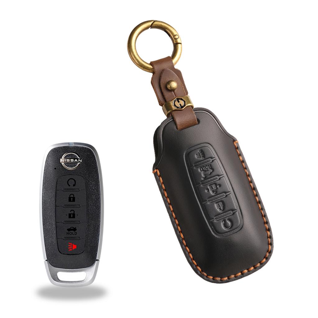 The Retro Key Cover Is Suitable For Nissan Xuanyi Teana Exploration Lu Xiaoke Qijun Jinke Genuine Leather Keychain.