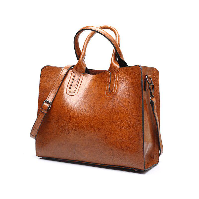 Bolsas de Couro Femininas Bolsa de Mão Superior Bolsas Femininas Vintage Bolsas de Ombro Femininas Tote de Grande Capacidade KTY