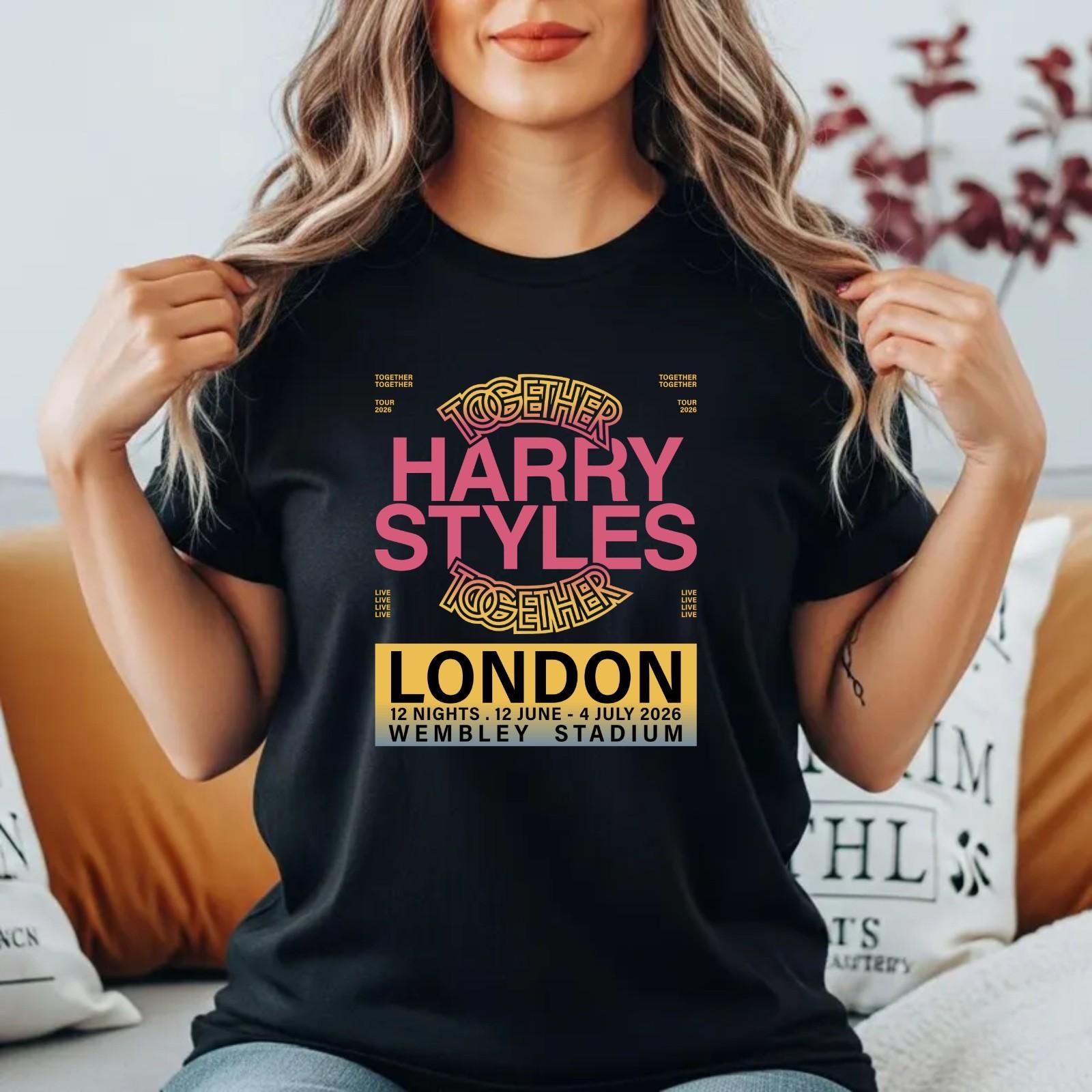 Harry Styles Together Tour 2026 London T-Shirt Wembley Fan Concert Gift Tee Top S