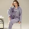 Simulation Silk Pajamas Women'S Spring Simple Fashion Elegant Purple Women'S Long-Sleeved Trousers Loungewear