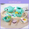 Wooden Childrens Play Tea Set With Realistic Teapots And Cakes For Imaginative Kitchen Play