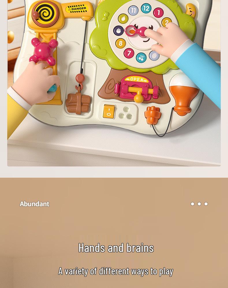 Guyu Montessori Busy Board: Educational Toy for Babies and Toddlers (1-3 Years) - Intellectual Ball Lock Opening Activity