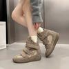 Buty sportowe na koturnie damskie jesienno-zimowe nowe grubo podeszwowe wysokie buty codzienne damskie