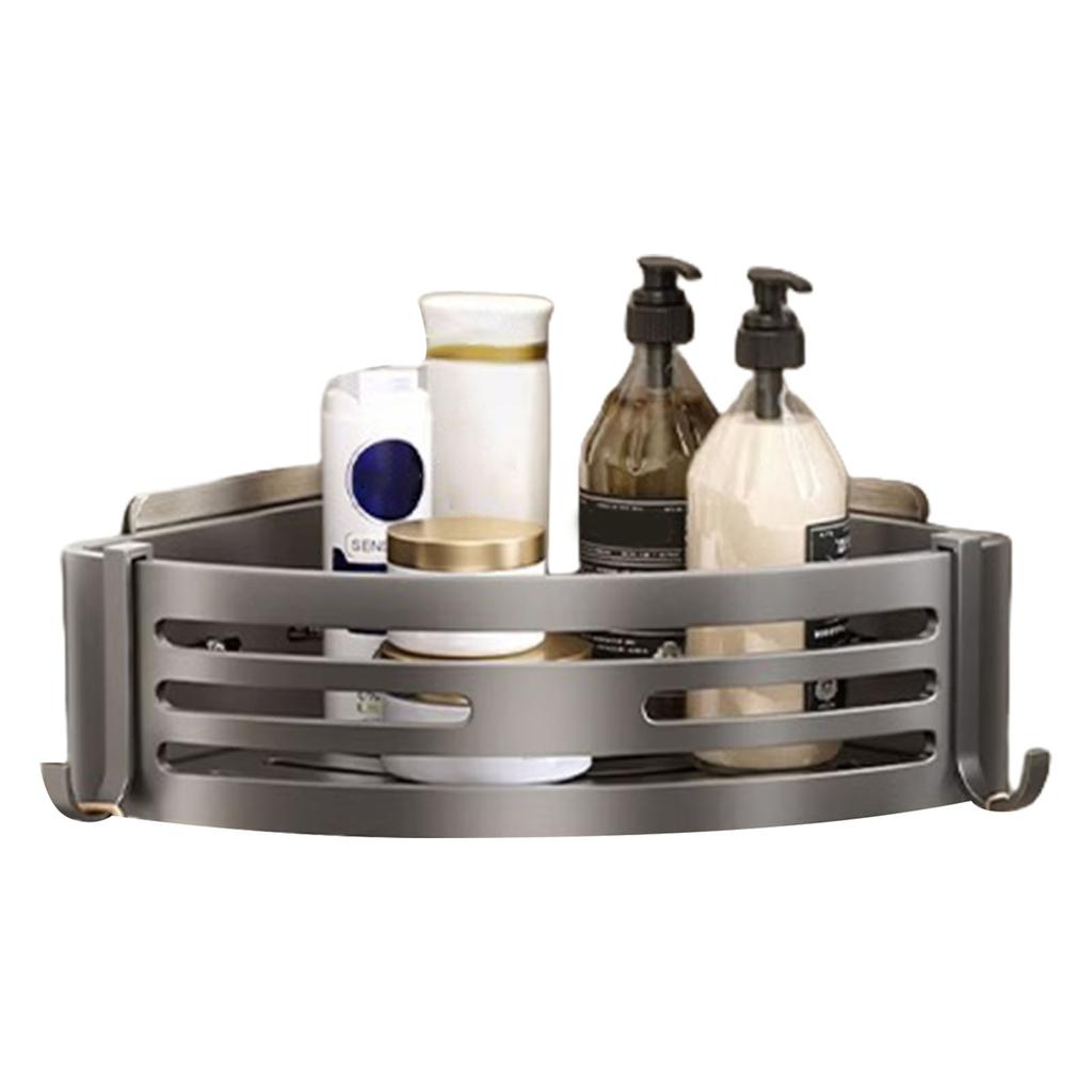 Shower Corner Shelf Storage Tray with Suction Cups Wall Mounted Shower Organizers Removable Toilet Corner Wall Shelf