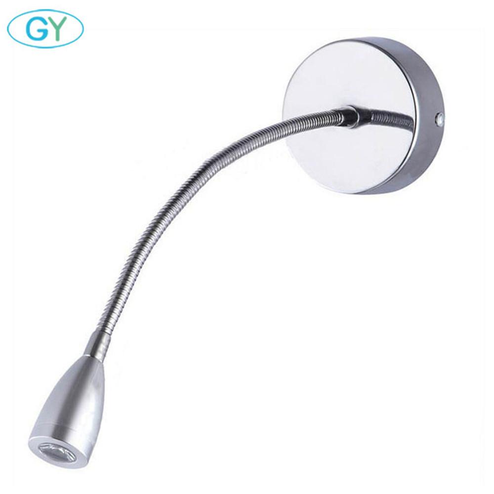 

110 В 220 В 1 Вт/3 Вт светодиодный точечный светильник прикроватная лампа для чтения настенные светильники ночник гибкий трубчатый выключатель зеркало свет шланг гибкий регулируемый 1W&3000K warm white