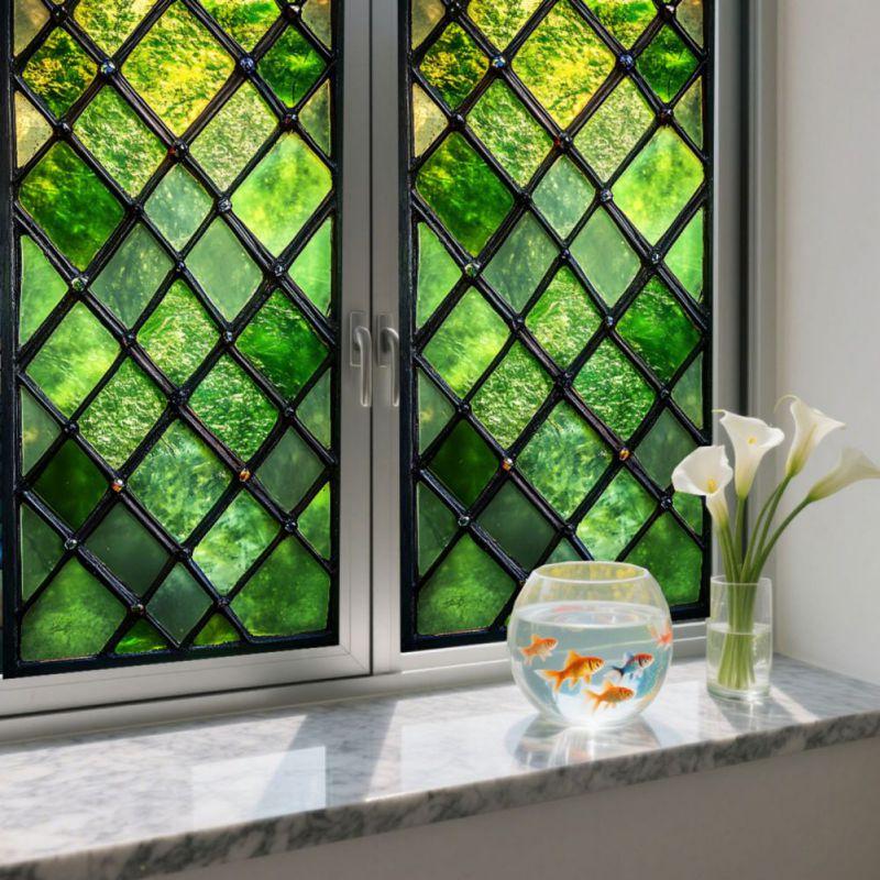 45*100cm Minimalist Diamond Pattern Translucent Window Film
