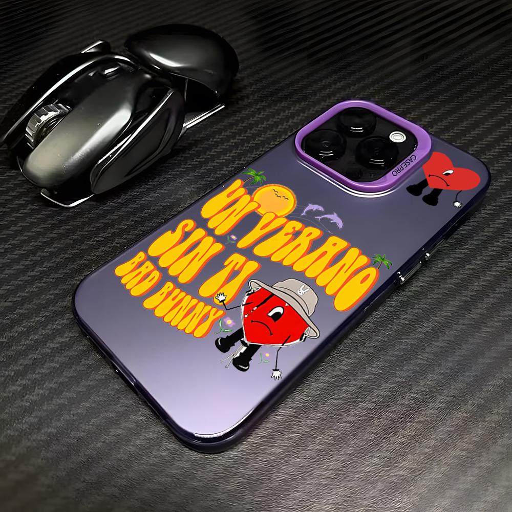 Bad Bunny X100pre Handyhülle für iPhone 13 Pro Max 15 Pro 14 Plus 12 X XS Max XR 11 Pro Mode Bunte Silberne Hülle