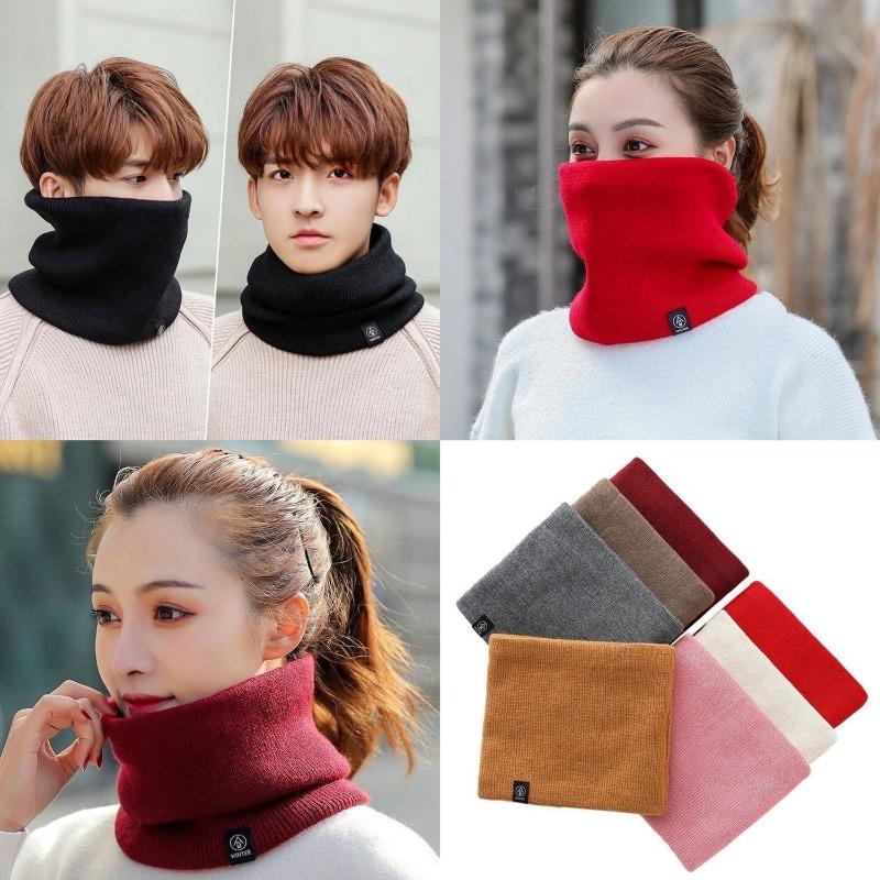 Knitted Scarf, Winter Fleece Thickened Neck Guard, Warm Cycling Cold-proof Face Mask, Scarf