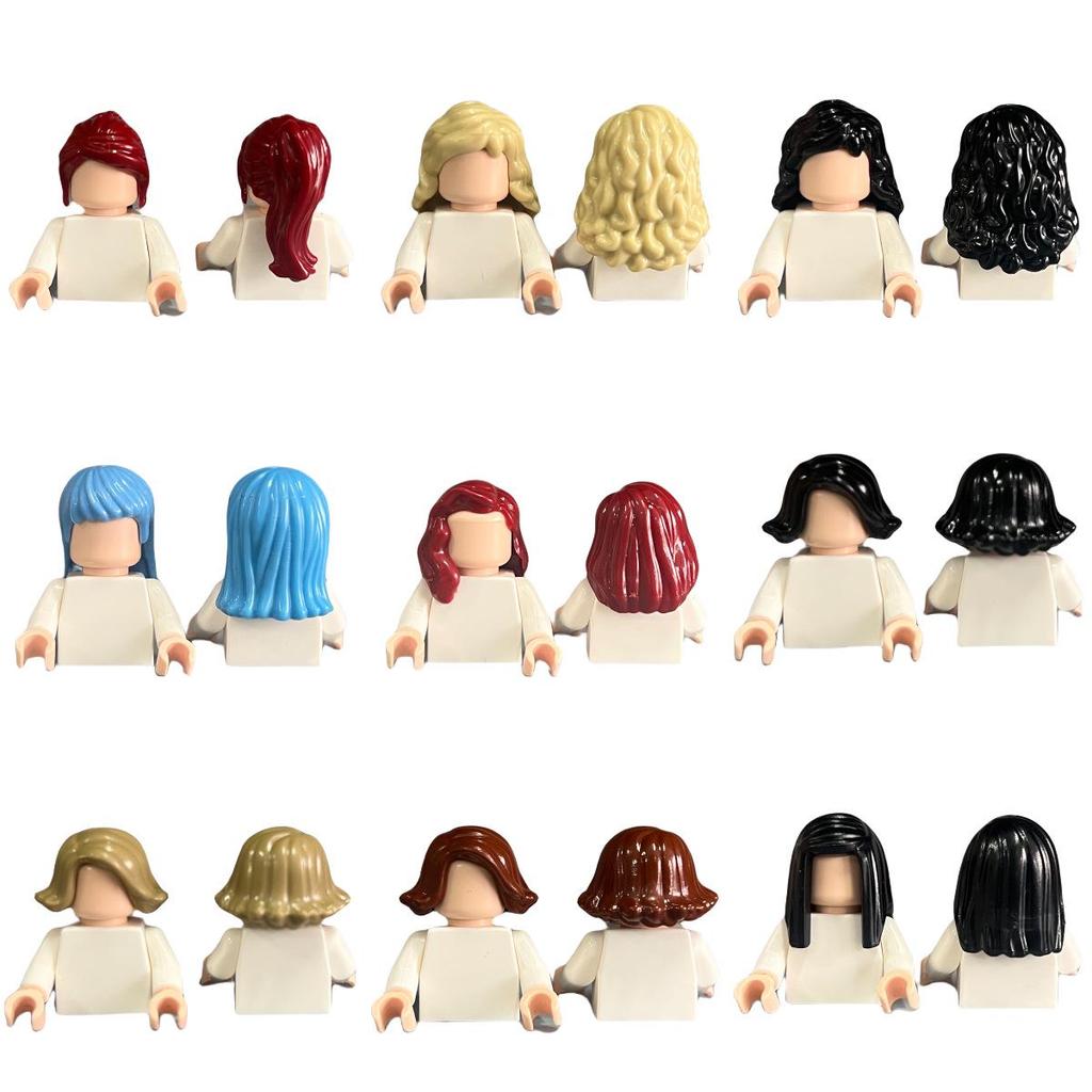 Cross-Border Compatible Girls' Lego Hair Building Blocks - Small Parts & DIY Accessories