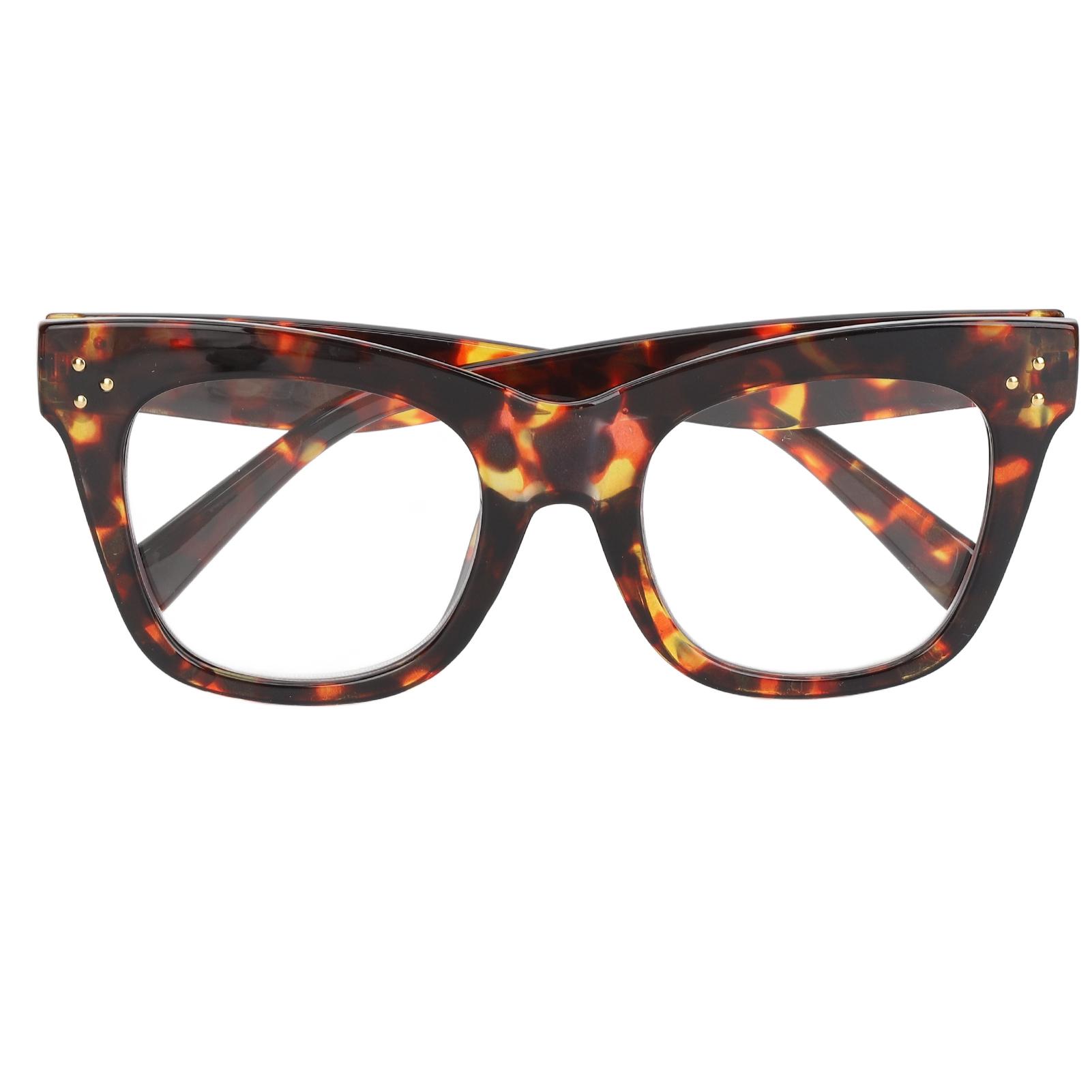 

Blue Ray Blocking Reading Glasses Fashion Testudinarious Eye Protection Flexible Hinge PC Gaming Gla +250 Brown