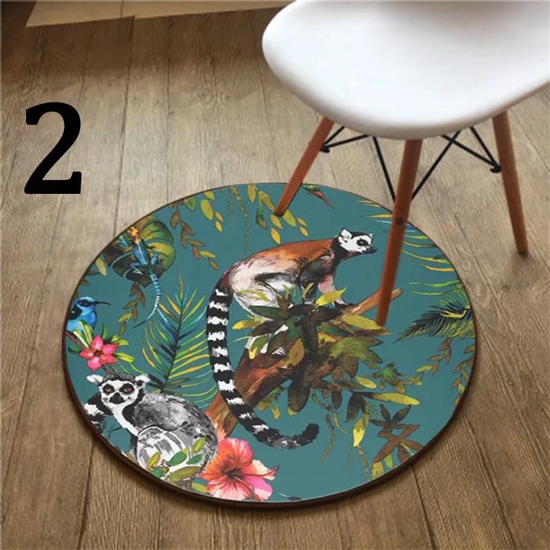 

Nordic style round carpet Tiger and girl Living Room bedroom Kitchen Bathroom Absorbent non-slip floor mat Home decor 60cm