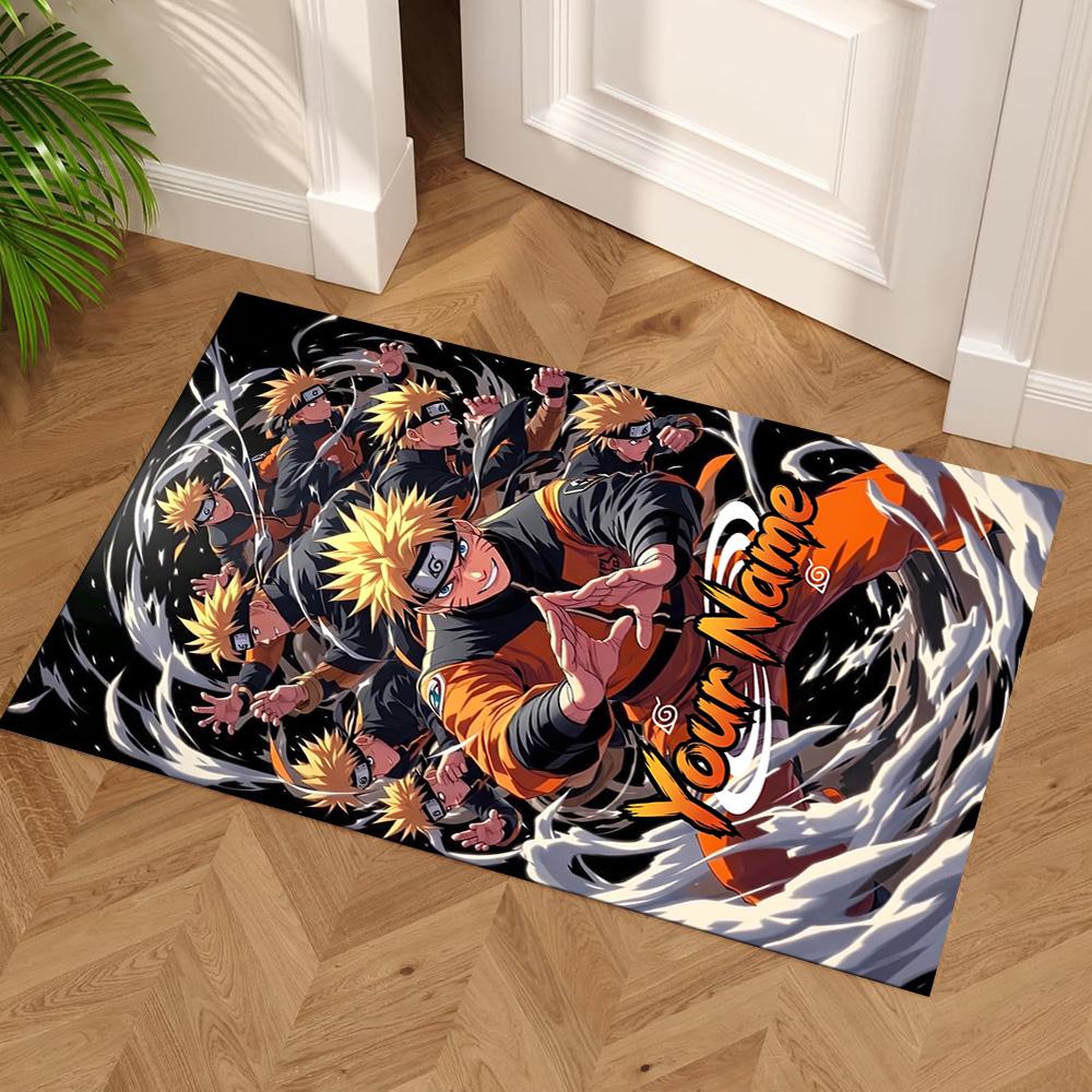 Naruto Character Customize Your Name Carpet Perfect for Dining Room Decorate room Dormitory Hallway Anti-slip Rug Anime Office Decor
