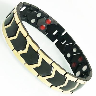 Colore Oro Nero Acciaio Inossidabile Metallo Catena da Mano Bracciale & Bracciale da Uomo 4 In 1 Braccialetto Biomagnetico Gioielli da Uomo
