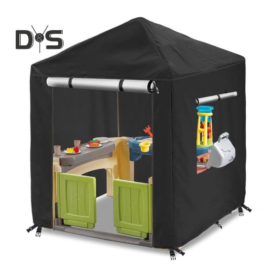 Outdoor Kids Playhouse Cover with Zippers Window Waterproof UV-Resistant Simple Installation Playhouse Protector Cover